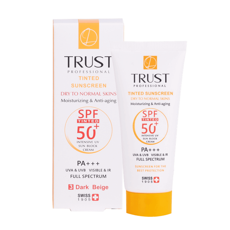 کرم ضد آفتاب رنگی و ضد پیری تراست بژ تیره (پوست خشک تا نرمال) (۴۰ میل)