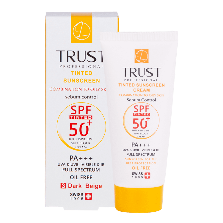 کرم ضد آفتاب رنگی و کنترل چربی تراست بژ تیره (پوست مختلط تا چرب) (۴۰ میل)