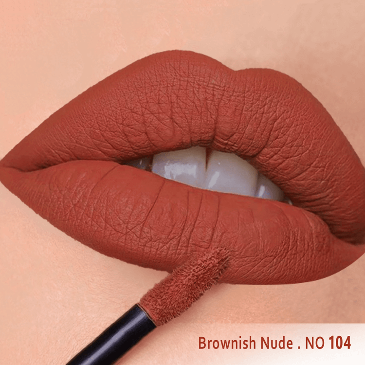 رژ لب مایع مخملی مات سرژه کد 104 (Brownish Nude)